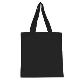 48 Wholesale Cotton Canvas Tote - Black