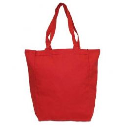 72 Wholesale Cotton Canvas Tote - Red