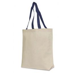 72 Bulk Cotton Canvas Tote In Natural And Navy