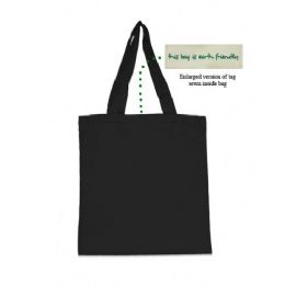72 Units of Cotton Canvas Tote Black - Tote Bags & Slings