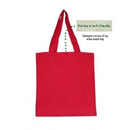 72 Wholesale Cotton Canvas Tote Red