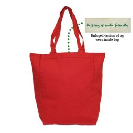 72 Units of Cotton Canvas Tote Red - Tote Bags & Slings