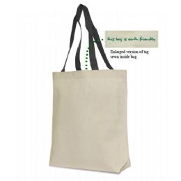 72 Units of Cotton Canvas Tote In Black - Tote Bags & Slings