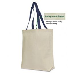 72 Units of Cotton Canvas Tote In Navy - Tote Bags & Slings