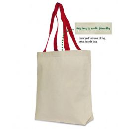72 Units of Cotton Canvas Tote In Red - Tote Bags & Slings