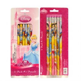 48 Pieces Pencil #2 6pk Princess - Licensed School Supplies