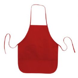72 Pieces Cotton Twill Apron Red - Kitchen Aprons