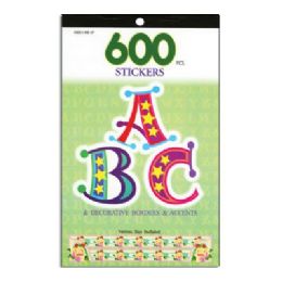 72 Units of Alphabetical Series Assorted Sticker (600/pack) - Stickers