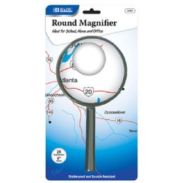 72 Units of Bazic 4" Round 2x Handheld Magnifier - Magnifying  Glasses