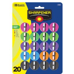 144 Units of Bazic Round Pencil Sharpener (20/pack) - Sharpeners