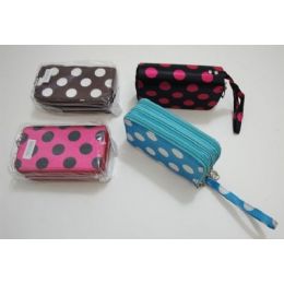 144 Units of 3 Compartment WalleT-Polka Dots - Leather Purses and Handbags