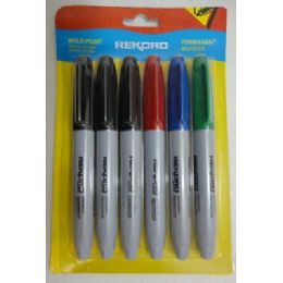 30 Wholesale 6pc Thick Colored Marker Set