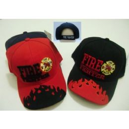 Fire Fighter Hat With Maltese Cross [flames On Bill]