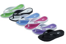 48 Wholesale Ladies Flip Flop Assorted Colors Size 5-10