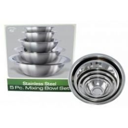 12 Pieces 5pc Stainless Steel Mixing Bowl Set - Baking Supplies