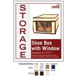 36 Wholesale 8" X 13" X 5" Shoe Box With Window -4 Assorted Colors