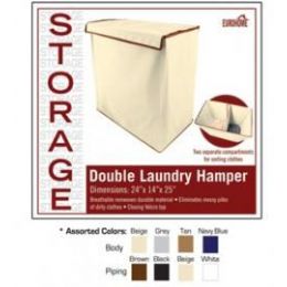 8 Units of Double Laundry Hamper 4 Assorted Colors - Laundry Baskets & Hampers