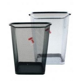 12 Wholesale Square Mesh Waste Bin Assorted Black And Silver
