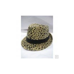 72 Wholesale Animal Print Fedora Hat