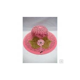 48 Pieces Ladies Fashion Sun Hat Pink Color Only - Sun Hats