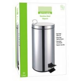 2 Pieces 20 Liter Stainless Steel Step Can With Plastic Inner Hygienic Bin - Waste Basket