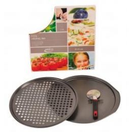 12 of 12 Slice Pizza Crisping Pan Set With Cutter