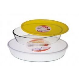 6 Wholesale Marinex Oval Baking Dish W/plastic LiD- 3.4 qt