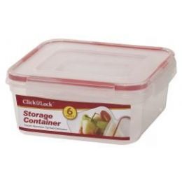 24 Pieces 6 Piece Square Plastic Container With Click And Lock Lids - Food Storage Containers