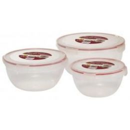 6 Wholesale 6 Piece Plastic Assorted Container With Click And Lock Lids