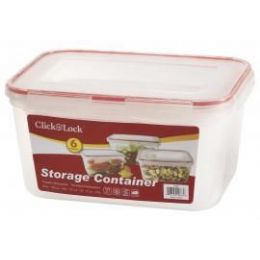 6 Pieces 6 Piece Rectangular Plastic Container With Click And Lock Lids - Food Storage Containers