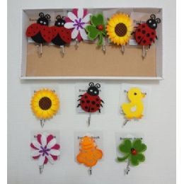 72 Pieces Suction Cup Hooks With Felt Accents - Hooks