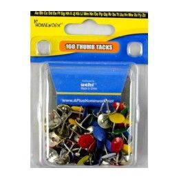 48 of Thumb Tacks -100 Count - Asst ColorS-Clamshel Package.