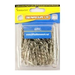 48 Wholesale Paper Clips - Silver Color - 200 Count - 1.25" - Clamshel Package.