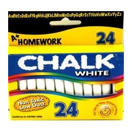 96 Wholesale Chalk - White - 24 Pk - 3" Sticks - Boxed