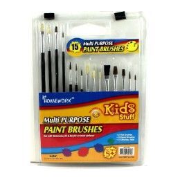 96 Wholesale Paint Brushes - 15 Count - Assorted Sizes