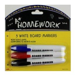 48 Wholesale Dry Erase Board Markers - 3 Pk - Black,blue,red