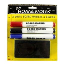 48 Pieces Dry Ersae Board Markers - 3 Pk + Board Eraser - Markers