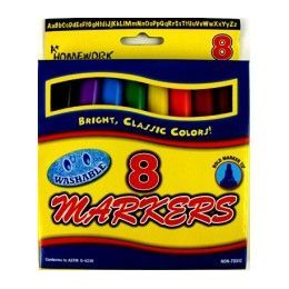 48 Wholesale Water Color Markers - 8 Pk - Broad Tip - Asst. Colors