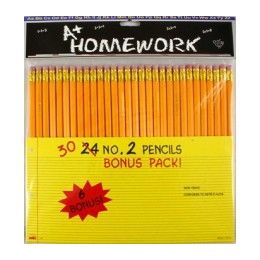 48 Wholesale Pencils - No. 2 - 30 Pk - Hang Card