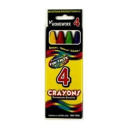 144 Wholesale Crayons - 4 Pk - Boxed - Asst. Colors