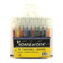 48 Wholesale Twistable Crayons - 10 Pack Asst.colors