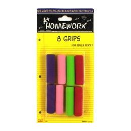 48 Wholesale Pencil / Pen Finger Grips Asst. Colors - 8 Pack