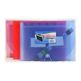 12 Pieces Expanding File -7 PockeT-Letter SizE- 8.5" X 11"- Asstd Colors - Storage Holders and Organizers