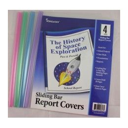 48 Wholesale Report Covers - Clear - 4 Pack - With Sliding Spines - 8.5" X 11"