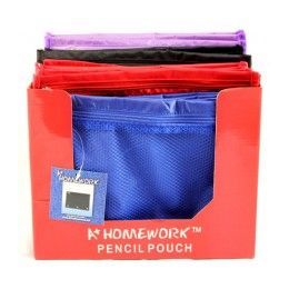 48 Pieces Pencil Zipper Pouch - Mesh Front - Assorted Colors - 10.25" X 7.75" - Storage Holders and Organizers