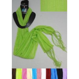 72 Wholesale Sheer Scarf With FringE-Pinstripes