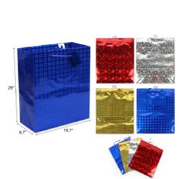 144 Pieces 10.2 X 12.6 X 4.7 Hologram Gift Bag - Gift Bags Everyday