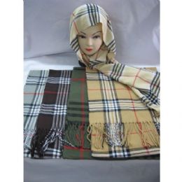 60 Pieces Printed Plaid Scarf - Winter Scarves