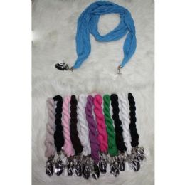 72 Wholesale Ladies Fashion Scarf With Ornament