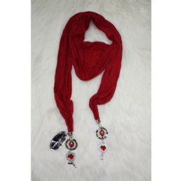 72 Wholesale Ladies Fashion Scarf With Ornament